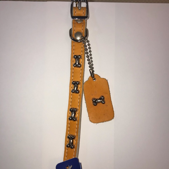 Omnipet Dog Collar Pet Orange Bone 10” Leather Matching Keychain - Picture 11 of 11